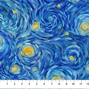 Starry Night | Night Sky in Dark Blue Multi DP29263-46 | Elena Belokrinitski for Northcott