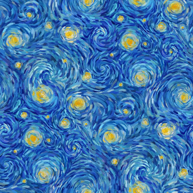 Starry Night | Night Sky in Dark Blue Multi DP29263-46 | Elena Belokrinitski for Northcott