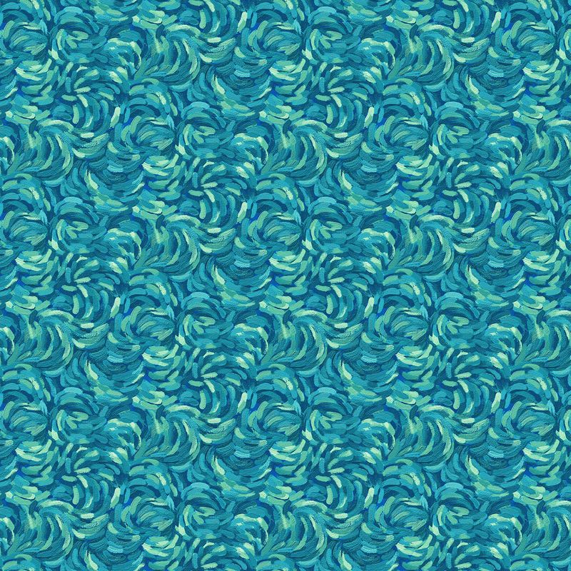 Starry Night | Brushstroke in Teal Multi 29264-64 | Elena Belokrinitski for Northcott