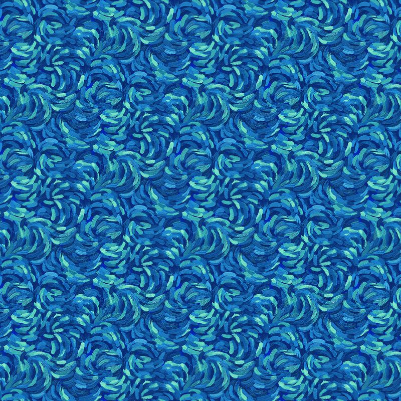 Starry Night | Brushstroke in Dark Teal Multi 29264-66 | Elena Belokrinitski for Northcott