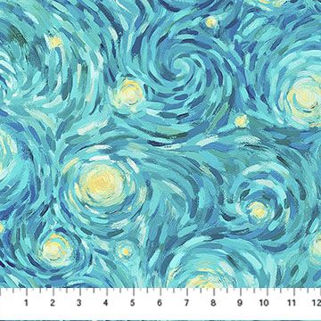 Starry Night | Night Sky in Teal Multi DP29263-64| Elena Belokrinitski for Northcott