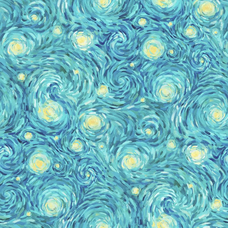 Starry Night | Night Sky in Teal Multi DP29263-64| Elena Belokrinitski for Northcott