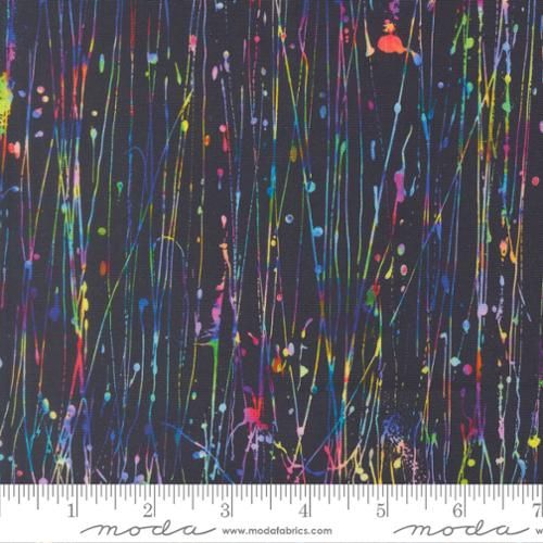 Gradients Gallery | Dripping Paint Stripes in Midnight Rain 33891-12 | by Moda Fabrics