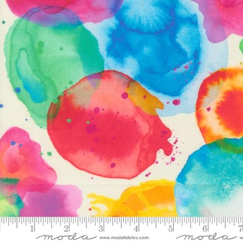108" Gradients Gallery Wideback | Specs of Colour Dots in Rainbow 108046-11 | by Moda Fabrics