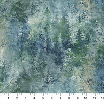 Altitude | Multi Trees in Blue Multi DP29156-43 | By Deborah Edwards and Melanie Samra for Northcott