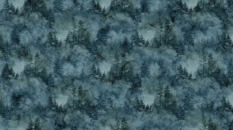 Altitude | Tonal Trees in Dark Blue DP29163-47 | By Deborah Edwards and Melanie Samra for Northcott