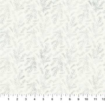 Altitude | Pine Branches in Off White/Blue DP29158-10 | By Deborah Edwards and Melanie Samra for Northcott