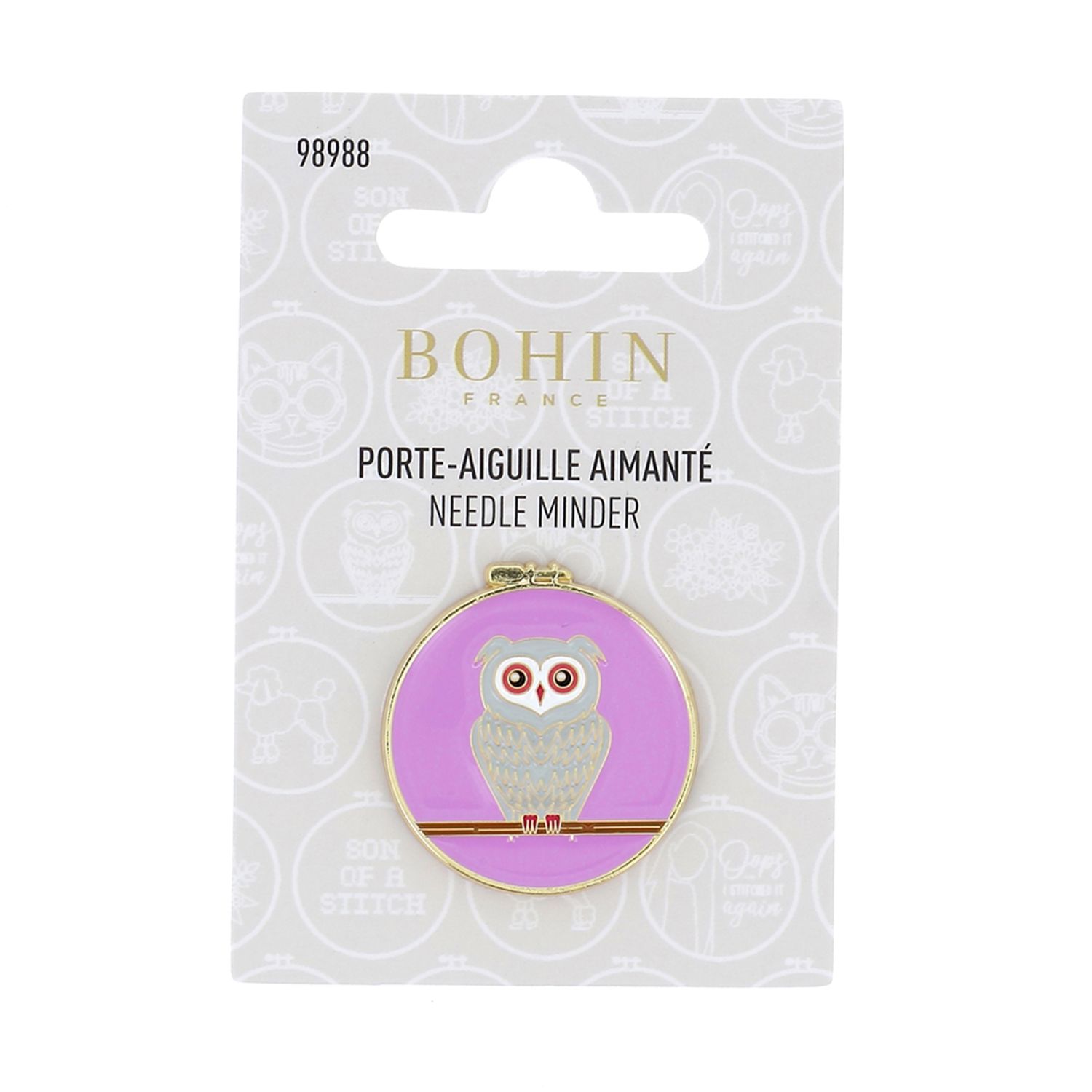 Bohin Owl Magnetic Needle Minder - 28mm (1") Dia.
