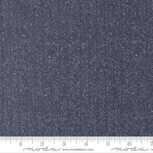 Flannel Gatherings Basics | Herringbone in Navy 49342-14F | by Primitive Gatherings for Moda