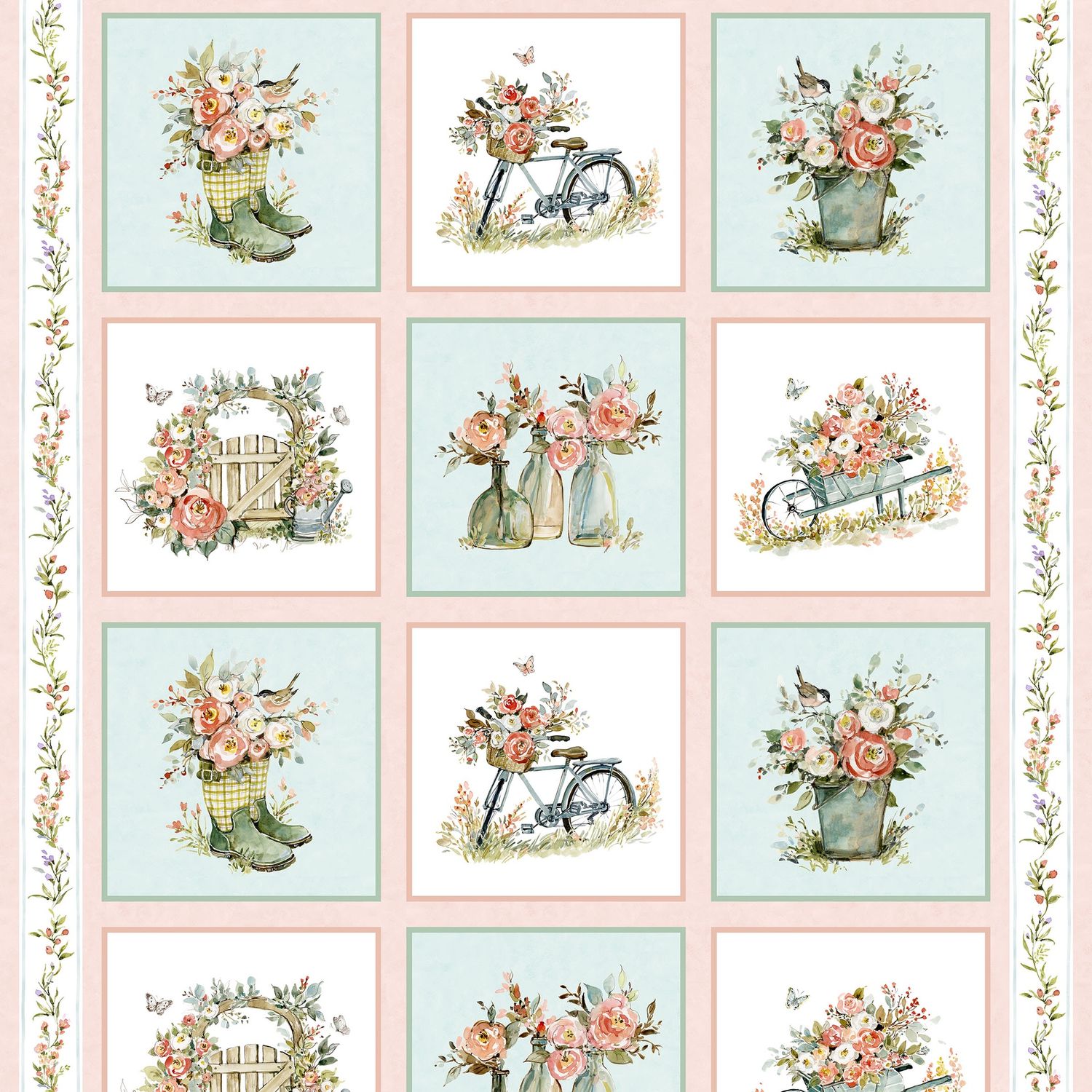 Nottingham Rose | Craft Panel W105-049-175 | by Susan Winget for Lumin Fabrics