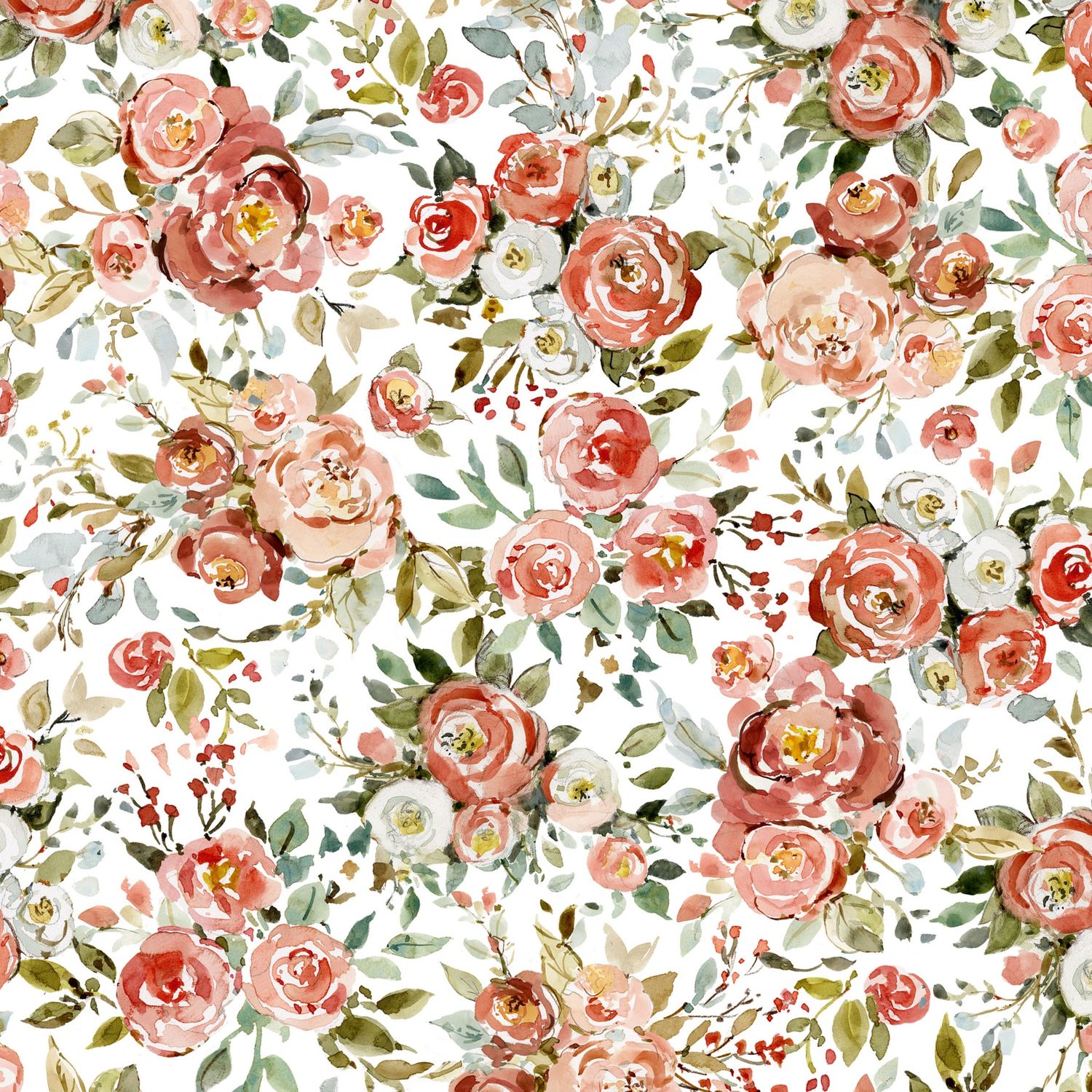 Nottingham Rose | Packed Floral in Multi W105-051-158 | by Susan Winget for Lumin Fabrics