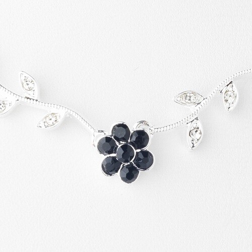 Necklace Earring Set in Silver Black