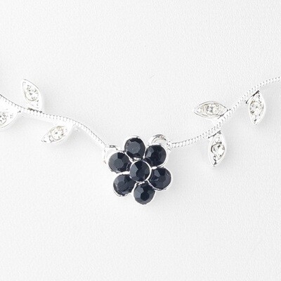 Necklace Earring Set in Silver Black