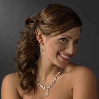 Silver AB Rhinestone Bridal Jewelry Set