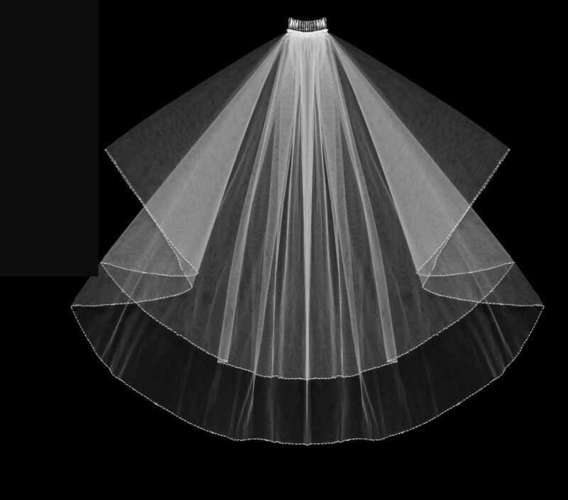 Double Veil with Decorative Edge
