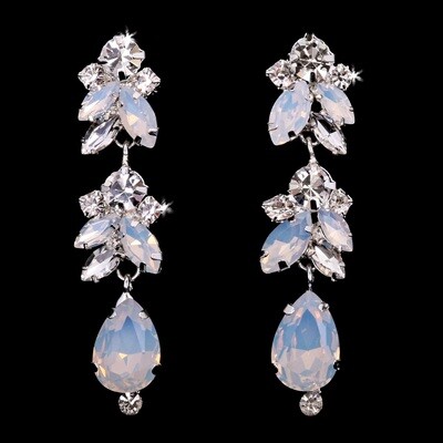Opal and Rhinestone Earrings