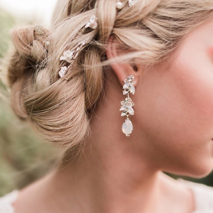 Opal and Rhinestone Earrings