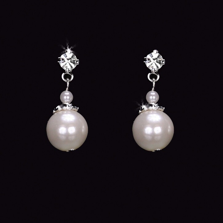 Rhinestone &amp; Pearl Earrings