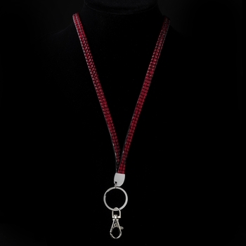 Red Crystal Covered Lanyard