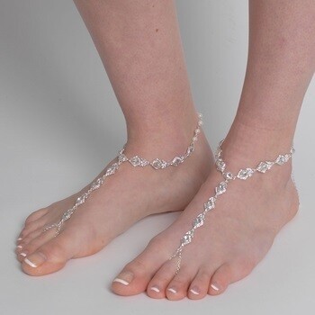 Silver Rhinestone Foot Jewelry