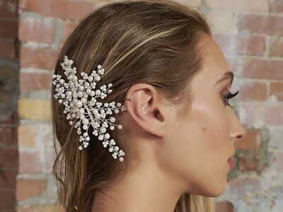 Bridal Hair Combs with Rhinestones, Pearls, Flowers & Feathers