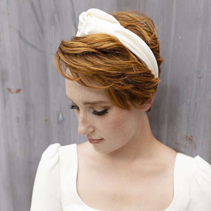 IVORY SATIN HEADBAND
