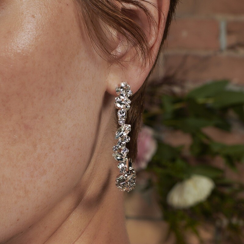 RHINESTONE HOOP EARRINGS