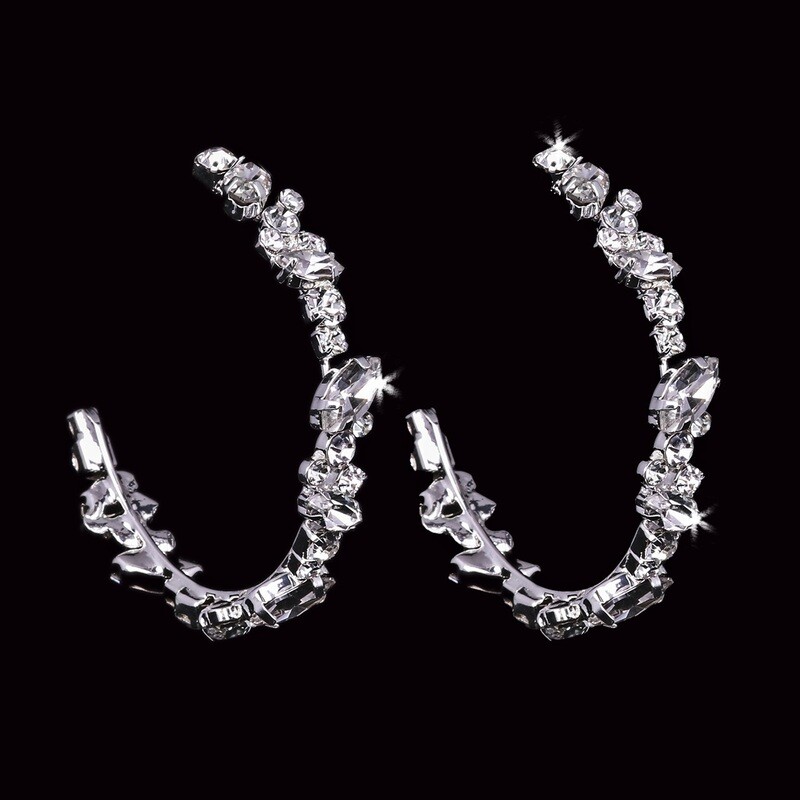 RHINESTONE HOOP EARRINGS