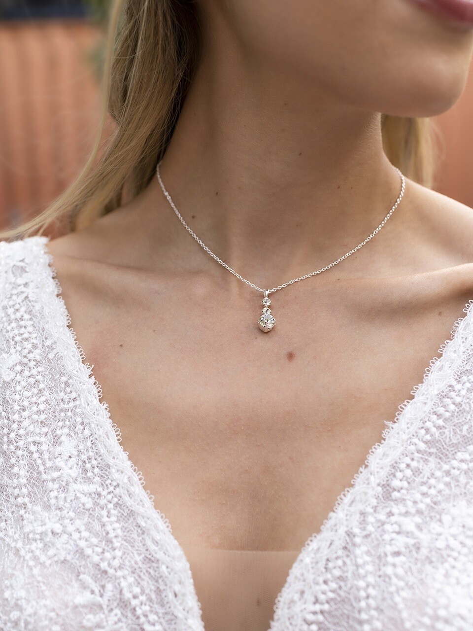 CLEAR RHINESTONE NECKLACE SET