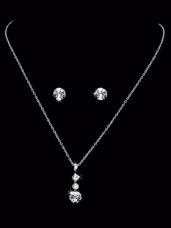 CLEAR RHINESTONE NECKLACE SET