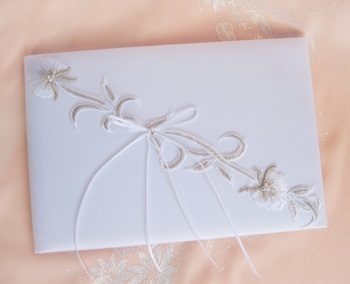 Embroidered Lily Guestbook
