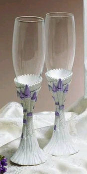 Snowflake Wedding Toasting Flutes