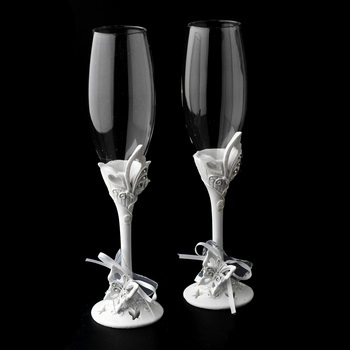 Sparkling Classic Butterfly Toasting  Flutes