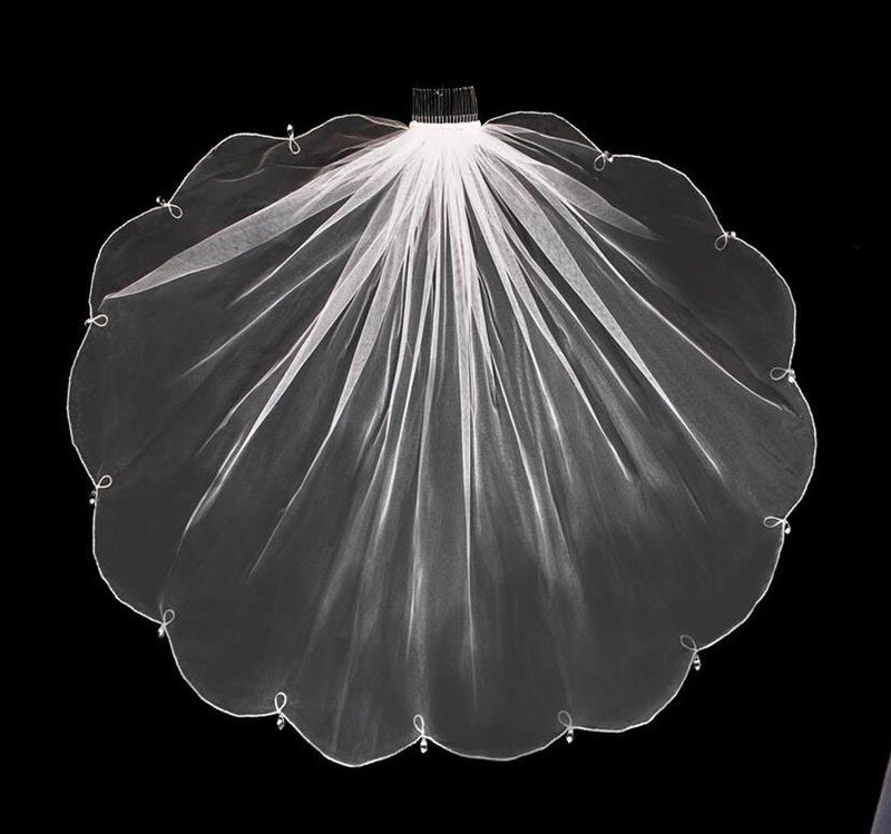 Flower Girl Veil with dangling crystals