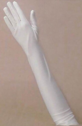 LONG WHITE SPANDEX GLOVES