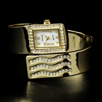 Gold Rhinestone Crystal Bridal Watch