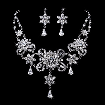 Elegant Vintage Crystal Collar Jewelry Set