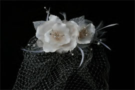 CAGE VEIL WITH WHITE ROSES by
ENVOGUE ACCESSORY'S