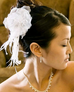 FEATHER  FASCINATOR by
WEDDING FACTORY DIRECT