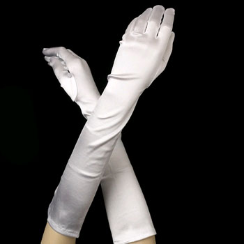WHITE  BRIDESMAID GLOVES BY
WEDDING FACTORY DIRECT