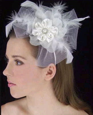 SATIN FLOWER HAT WITH HEADBAND by
LC BRIDAL