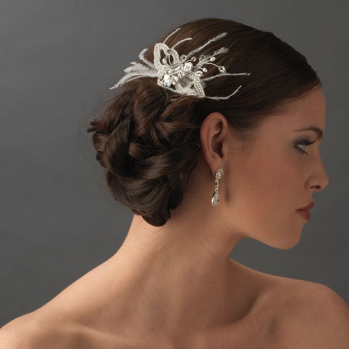 White Butterfly Bridal Hair Comb