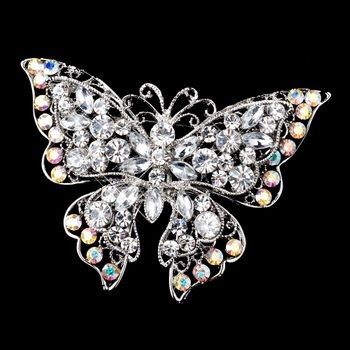 Antique Silver  Accent Butterfly Brooch