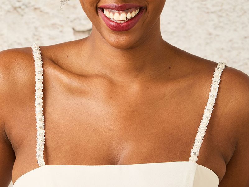 Satin shoulder straps