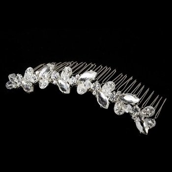 Rhinestone & Swarovski Crystal Flower Bridal Comb