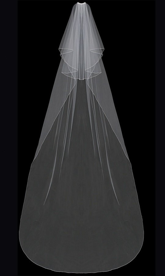 Circular Cut Cathedral Veil with blusher