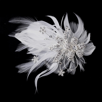 Feather Silver Crystal Bridal Hair Clip by
WEDDING FACTORY DIRECT