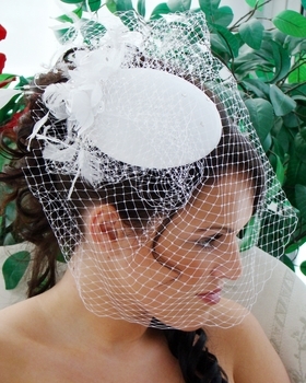 Vintage Bridal Hat with Bird Cage Veil