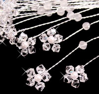 CRYSTAL &amp; WHITE BOUQUET STEMS