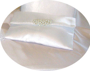 WHITE SATIN CLUTCH